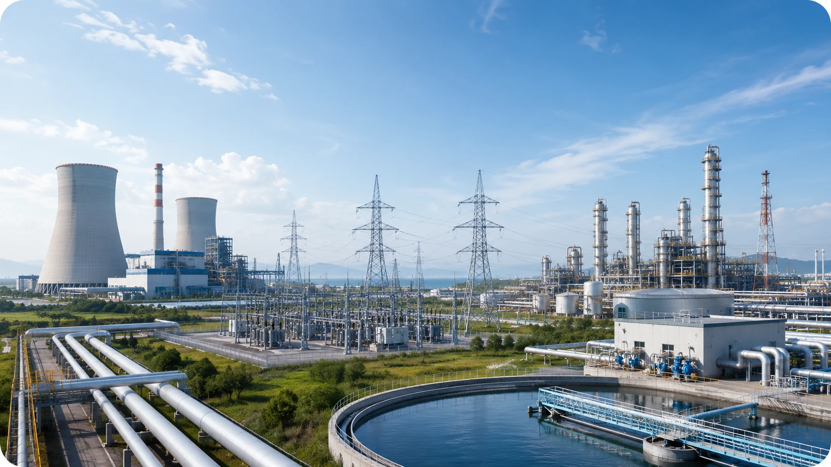 Bangladesh industrial project gateway showing power plant grid substation oil gas pipeline water utility and process industry support
