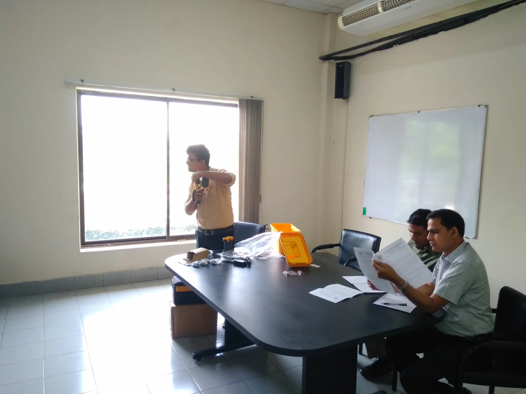 Technical training session for operation of the supplied Fluke Ti450 thermal imaging camera