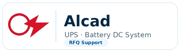 Alcad ups / battery dc system logo badge for Bangladesh industrial spare parts supplier