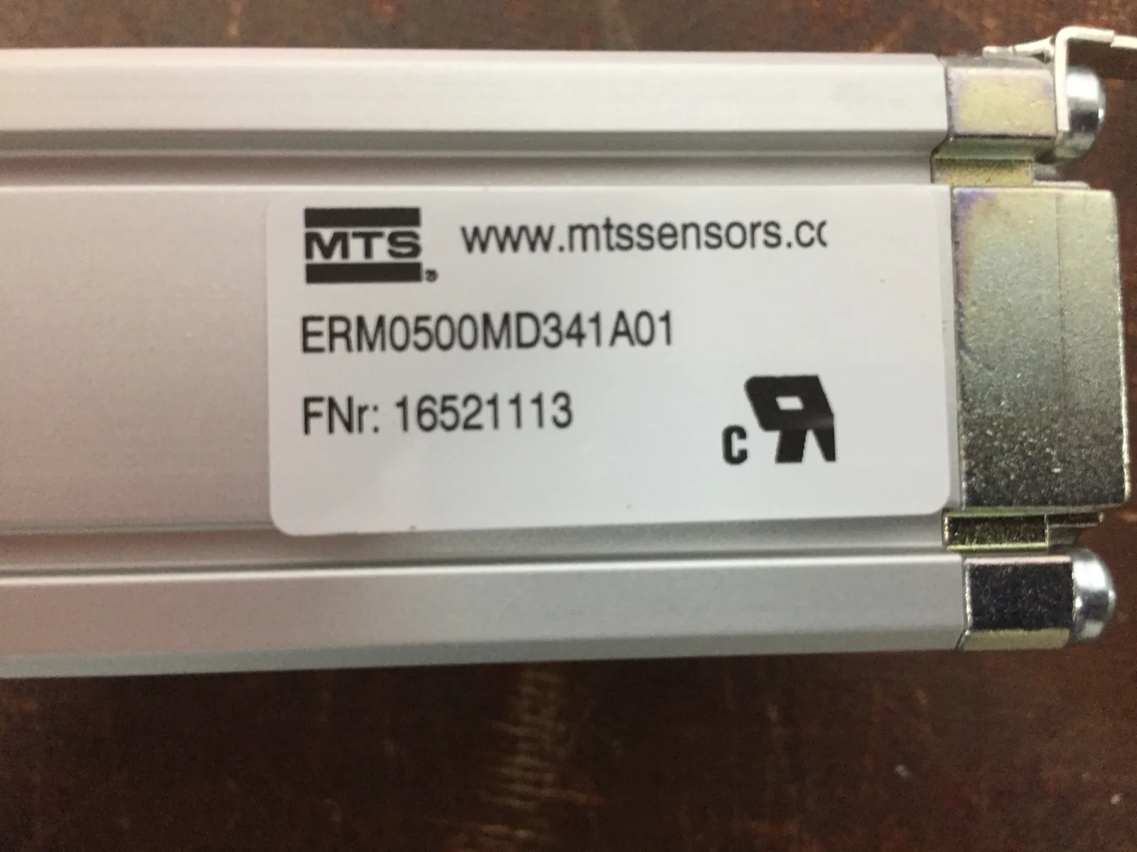 MTS Temposonics E-Series ERM0500 linear position sensor label and FNr number