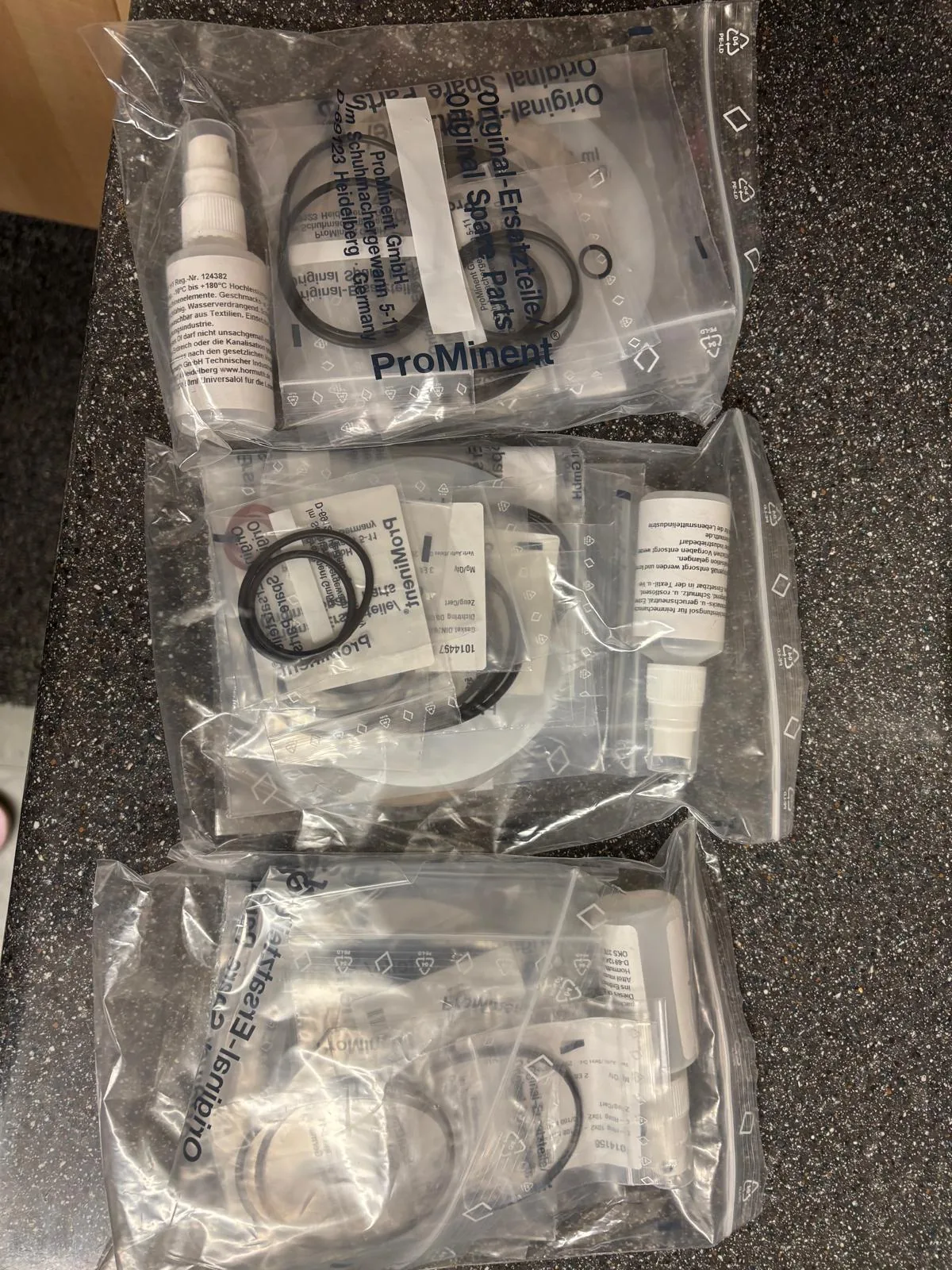 prominent dosing pump maintenance kit o rings and cleaner supplied goods evidence for water treatment / chemical dosing by Impro Solutions Bangladesh and Impro Solutions UK. prominent dosing pump maintenance kit o rings and cleaner supplied goods evidence for water treatment / chemical dosing by Impro Solutions Bangladesh and Impro Solutions UK.